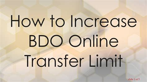 bdo online transfer limit